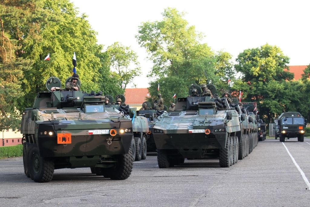 Polish 12th Mechanized Brigade on the road to Lithuania for exercise Iron Wolf 16  