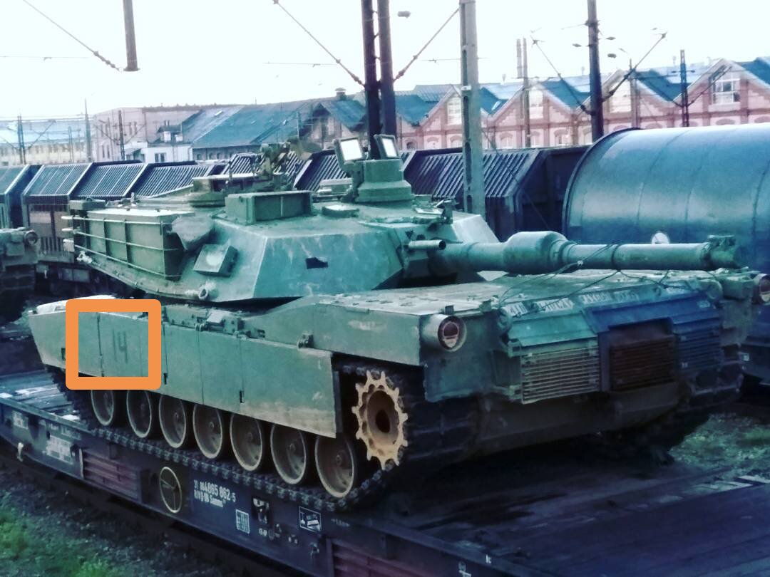 M1 Abrams tanks matching Number 14 spotted today between Nowy Sącz and Krosno, Poland near the border with Ukraine