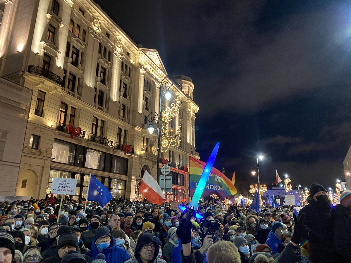 Protest in Warsaw for media freedom