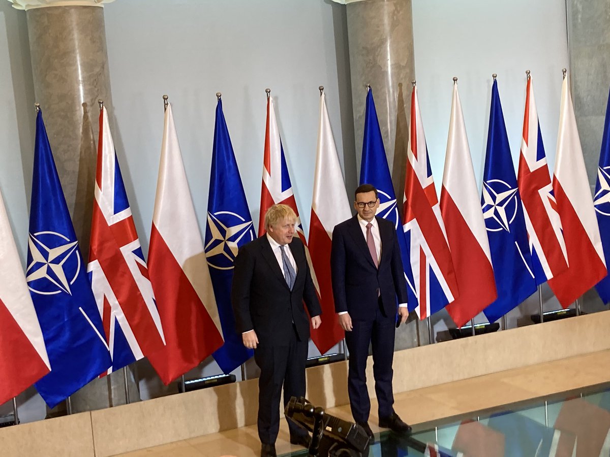 W KPRM spotkanie premierów PolandPolandflag-gbflag-gb @morawieckim @BorisJohnson Ukraina Rosja NATO