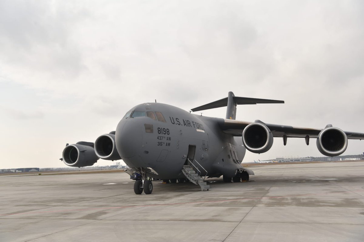 The United States Air Force C-17A Globemaster III seen in this image is 08-8198/RCH045 which arrived to Rzeszow in Poland earlier today around 10 UTC