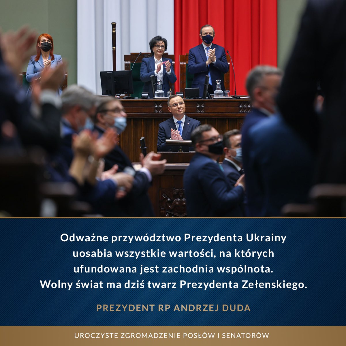 Wolny świat ma dziś twarz @ZelenskyyUa — Prezydent @AndrzejDuda