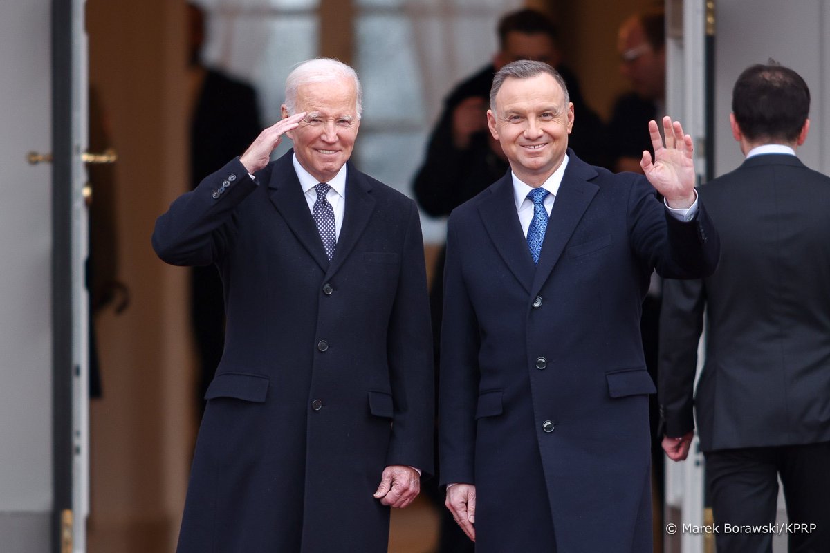 Президентите @AndrzejDuda и @POTUS в президентския дворец във Варшава