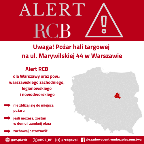 Fire in the market hall on ul. Marywilska 44 in Warsaw. Do not approach the fire site. If you can, stay at home and close the windows