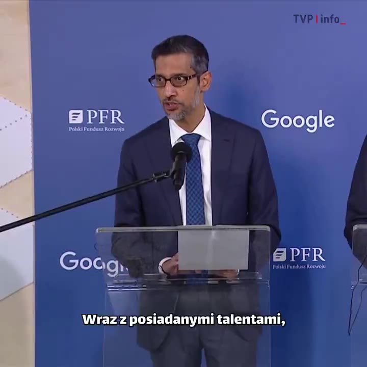 Podpisujemy memorandum w sprawie wykorzystania sztucznej inteligencji w dziedzinach energetyki, cyberbezpieczeństwa i innych - oświadczył w Warszawie szef Alphabet i Google Sundar Pichai po spotkaniu z premierem @donaldtusk. Zakładamy że w ten sposób przyczynimy się do wzrostu polskiego PKB o 8 proc.